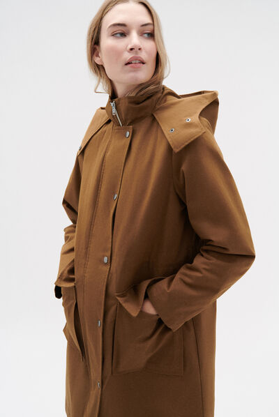 Parka oliver en toile beige femme