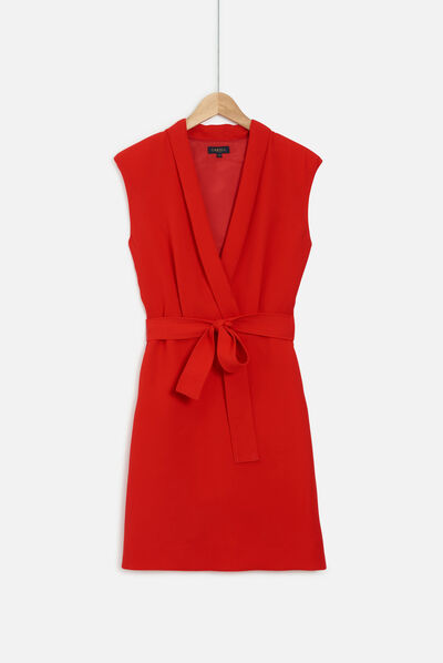 Robe zina cache-cœur rouge femme