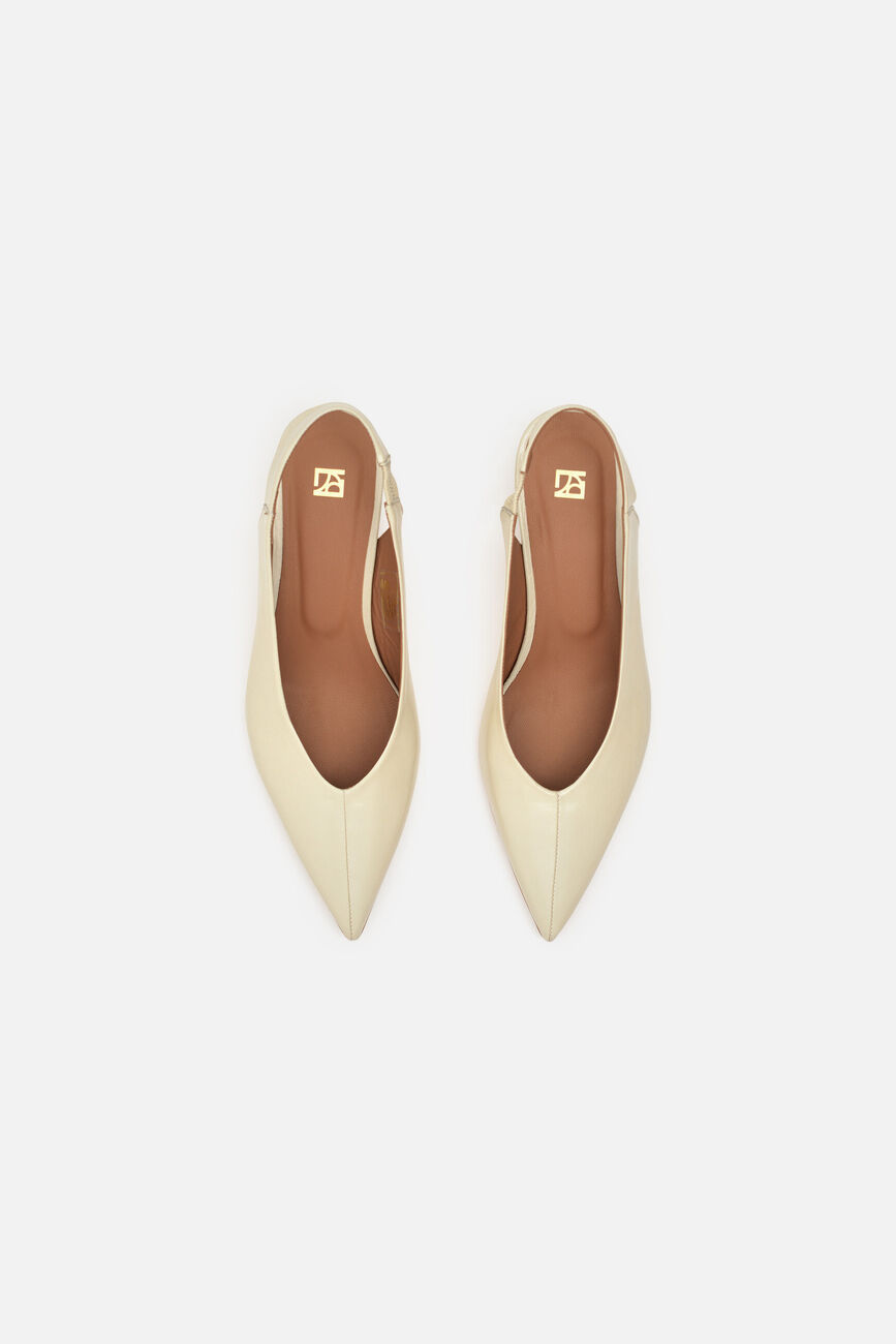 Sandales Escarpi en cuir naturel creme femme