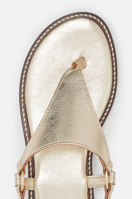 Sandalias Lexi2 de cuero natural color oro mujer