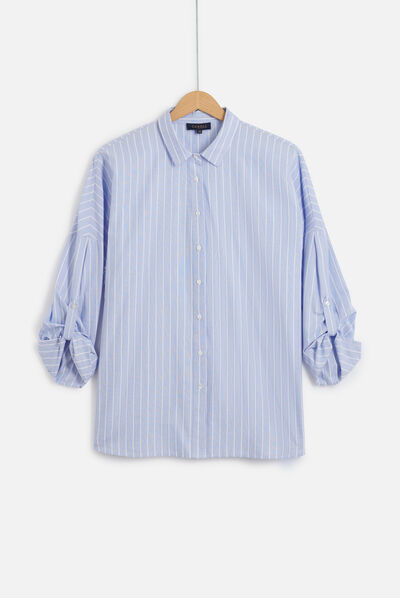 chemisier claude rayure denim baby bleu femme