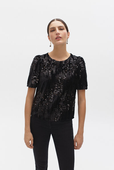 T-shirt Casey bis nero donna