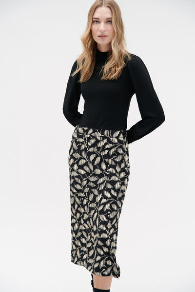 Jupe gina bicolore noir femme