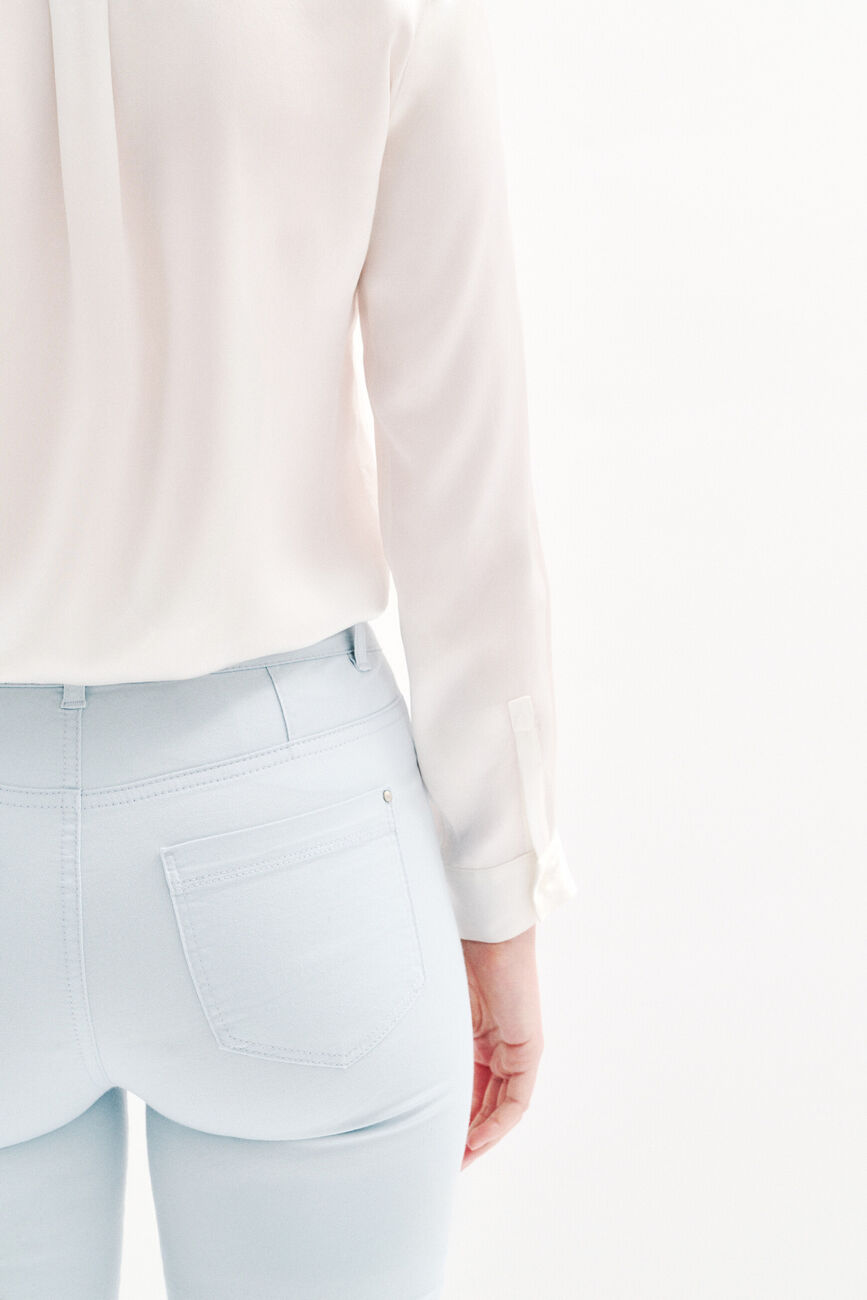 pantacourt mason bleu ciel femme