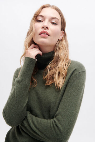pull dylan b 100% cachemire vert clair femme