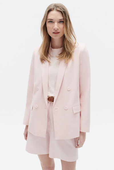blazer amelie rose clair femme
