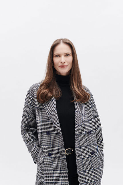 Manteau galopino bleu electrique femme