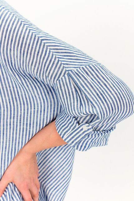 100% linnen Hemd Claude2 denim stone vrouw
