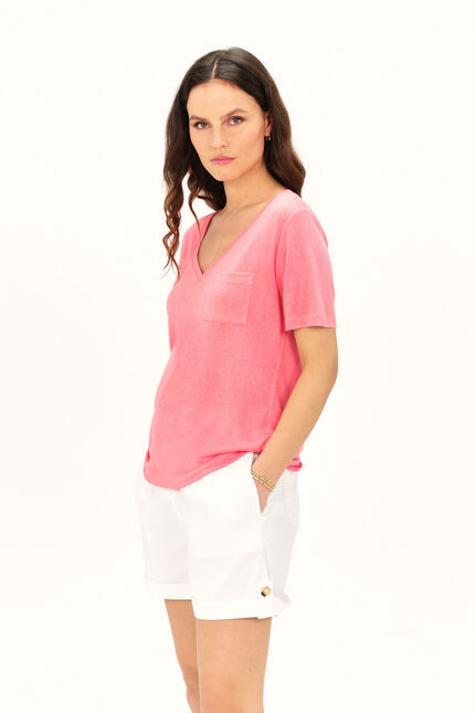 T-shirt tanis rose vif femme
