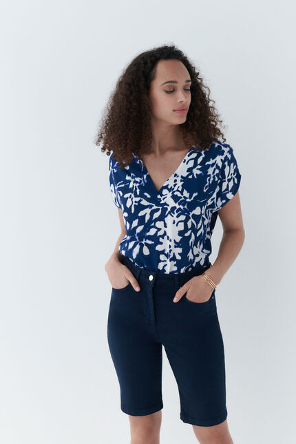 Blouse cilona bleu marine femme