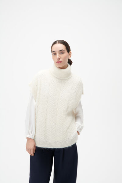 Pull mfiona ivoire femme