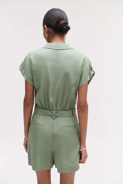combinaison borgo vert kaki femme