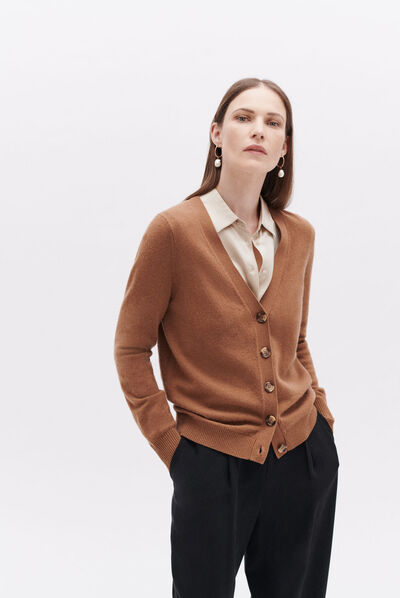 Pull marika marron cognac femme