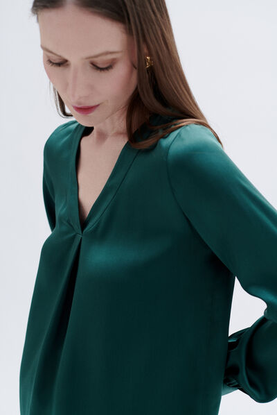 Blusa Cmilana2 verde oscuro mujer
