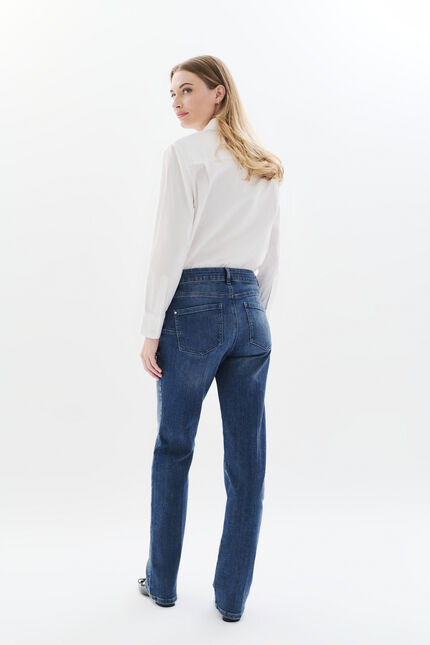 Pantalon Pcomelongjean2 denim stone femme
