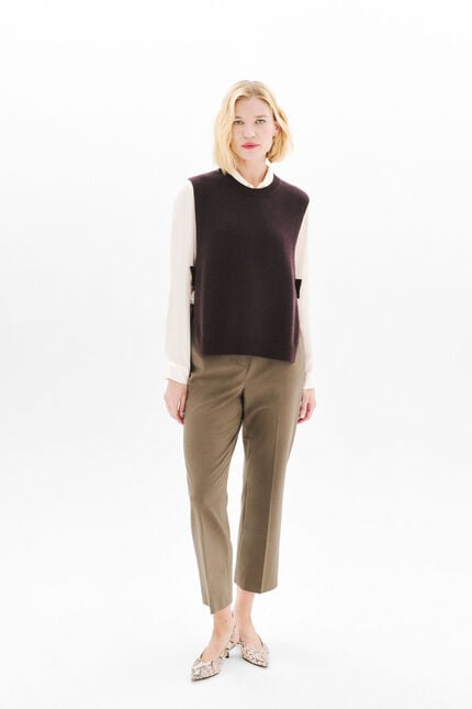 poncho hevy marron foncé donna