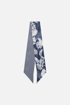 Mila 100% silk scarf navy blue woman