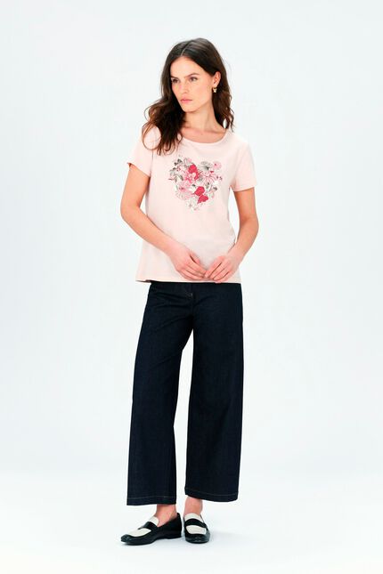 T-shirt Toutes à l'école taxime heart rosa madreperla donna