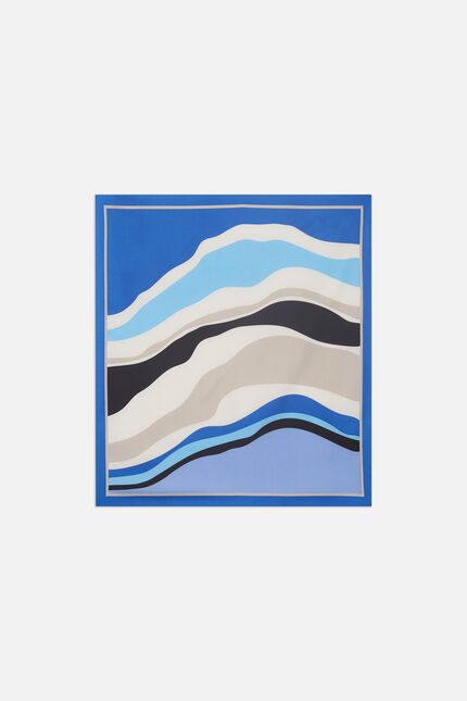 Foulard Line 100% soie bleu lavande femme