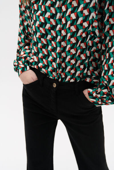 pantaloni lazzaro nero donna