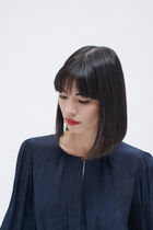 recile dress navy blue woman