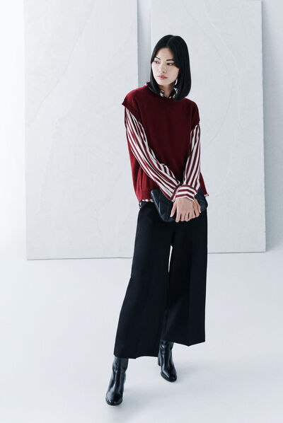 Pantalon pierce noir femme