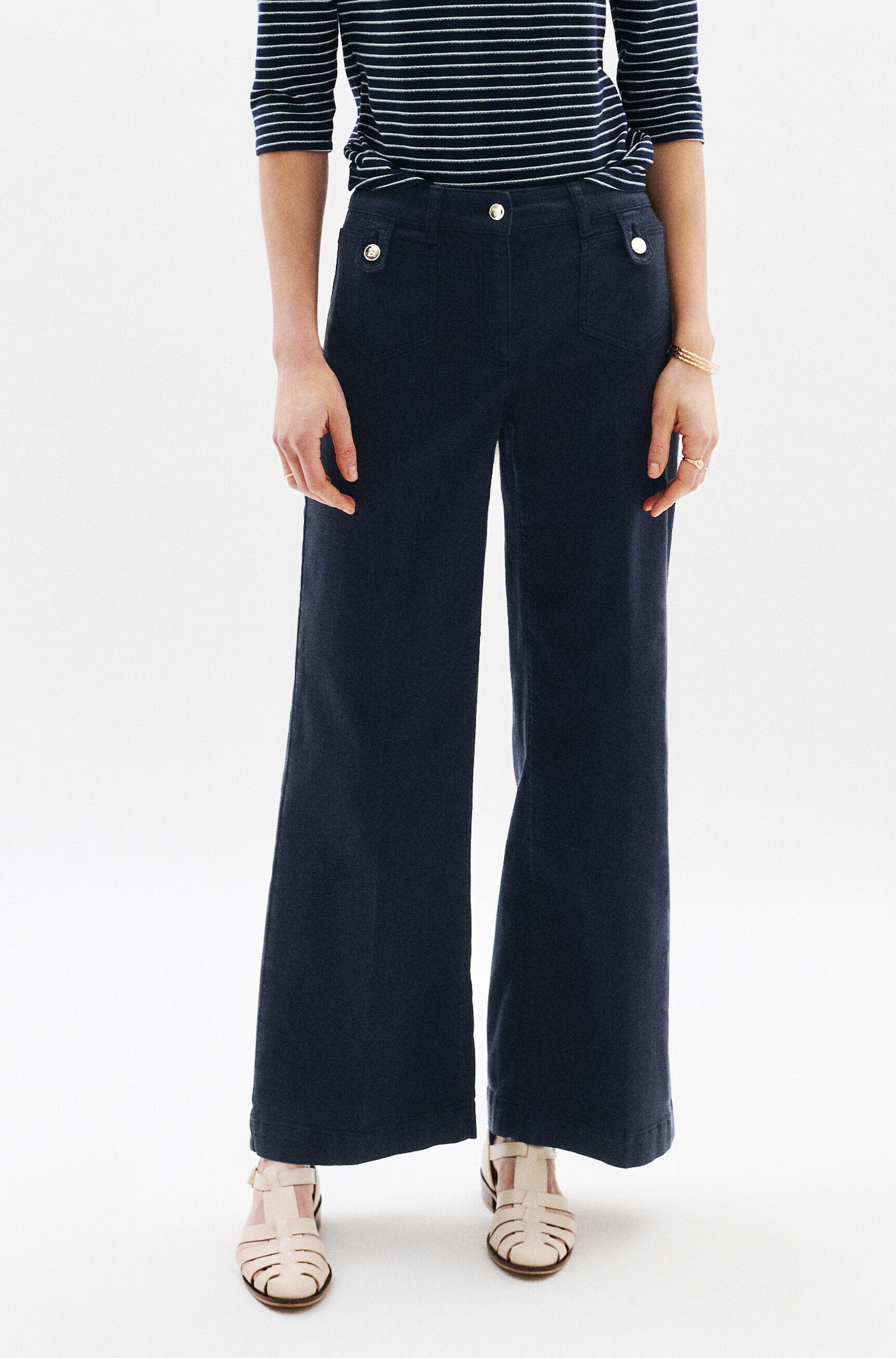 Pantalon Pietro bleu marine femme