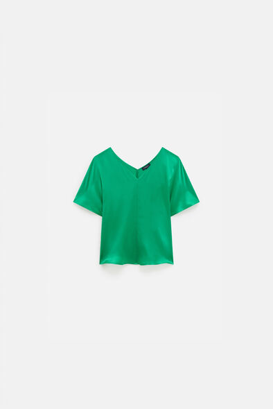 Blouse selma 100% soie vert menthe femme