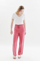 Pigment trousers 100% linen dark red woman
