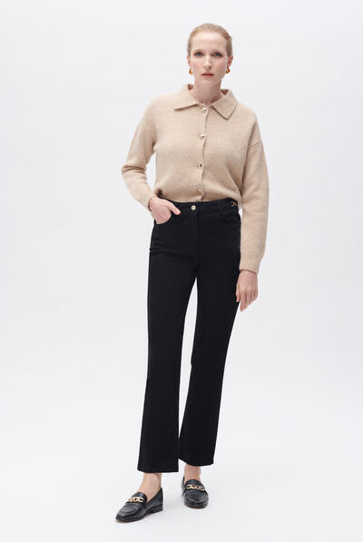 Pantalon palmo noir femme