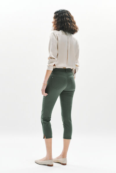 pantacourt mason vert kaki femme
