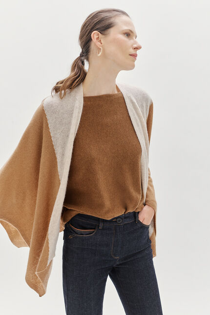 poncho charles b 100% cachemire beige femme
