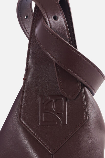 Sac soane en cuir naturel marron fonce femme