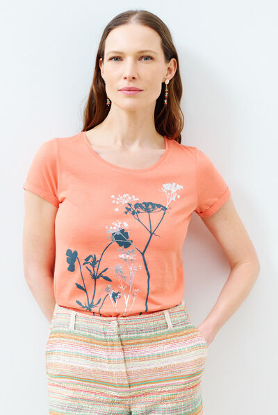 T-shirt Maxine rosa corallo donna