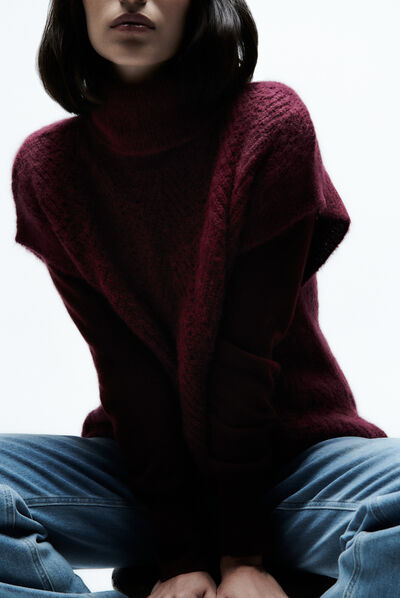 Pull mfiona bordeaux femme