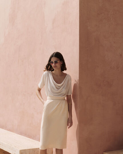 Jupe jilene creme femme