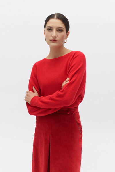 pull marie 100% cachemire rouge femme