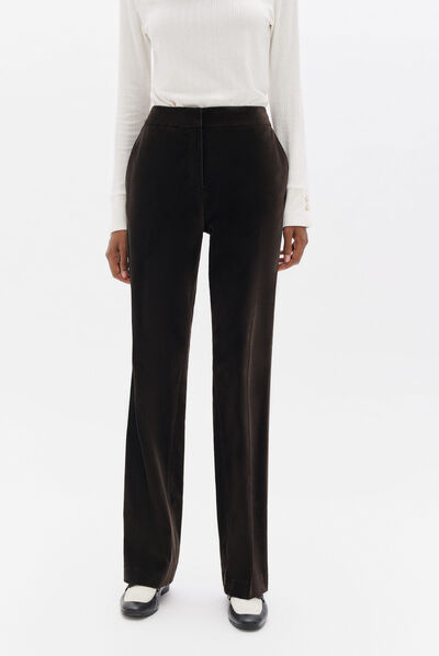 Pantalon piment marron fonce femme