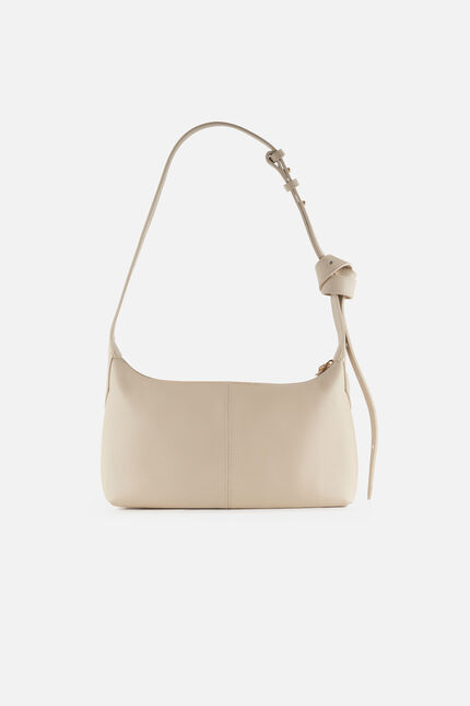 Sac Soa en cuir naturel ecru femme
