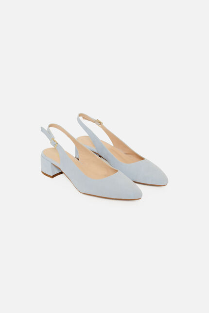 Sandalias Alipa de cuero natural azul cielo mujer
