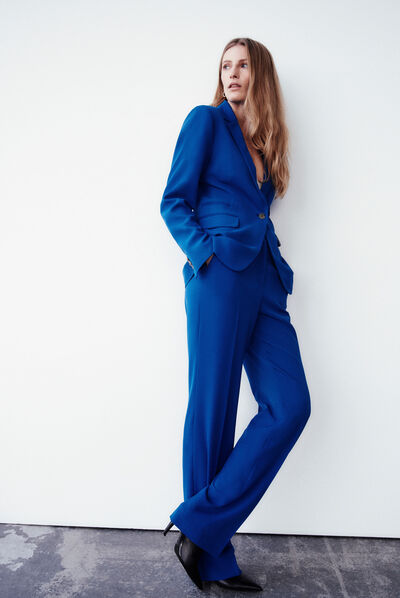 pantalon clement bleu electrique femme