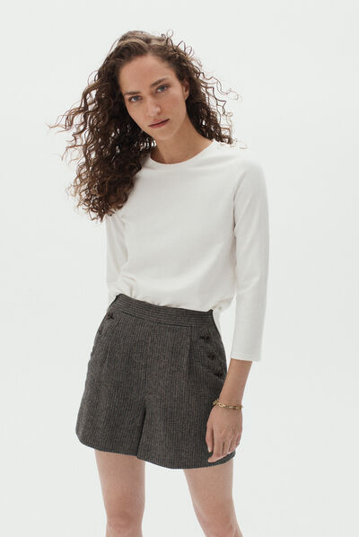 short edgar marron fonce femme