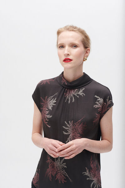 Blusa Carmen nero donna