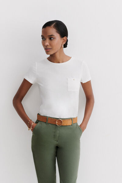 T-shirt Ninon ivoor vrouw