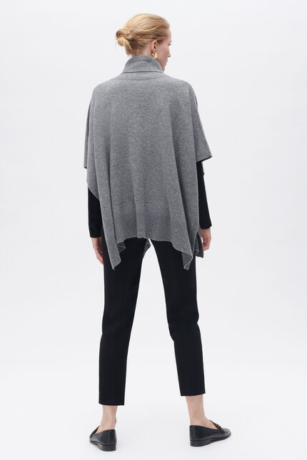 Poncho helise gris femme