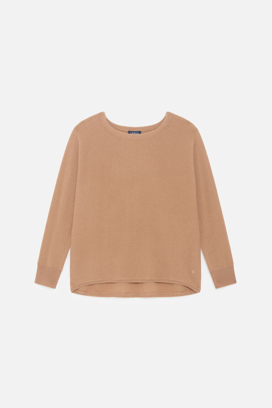 mamelia 100% cashmere sweater camel woman