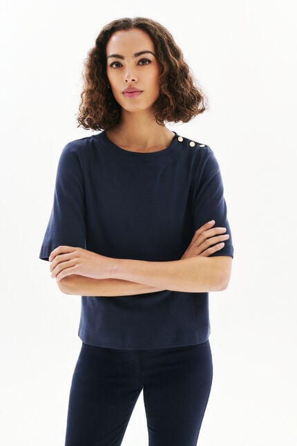T-Shirt Tlucile marineblau damen