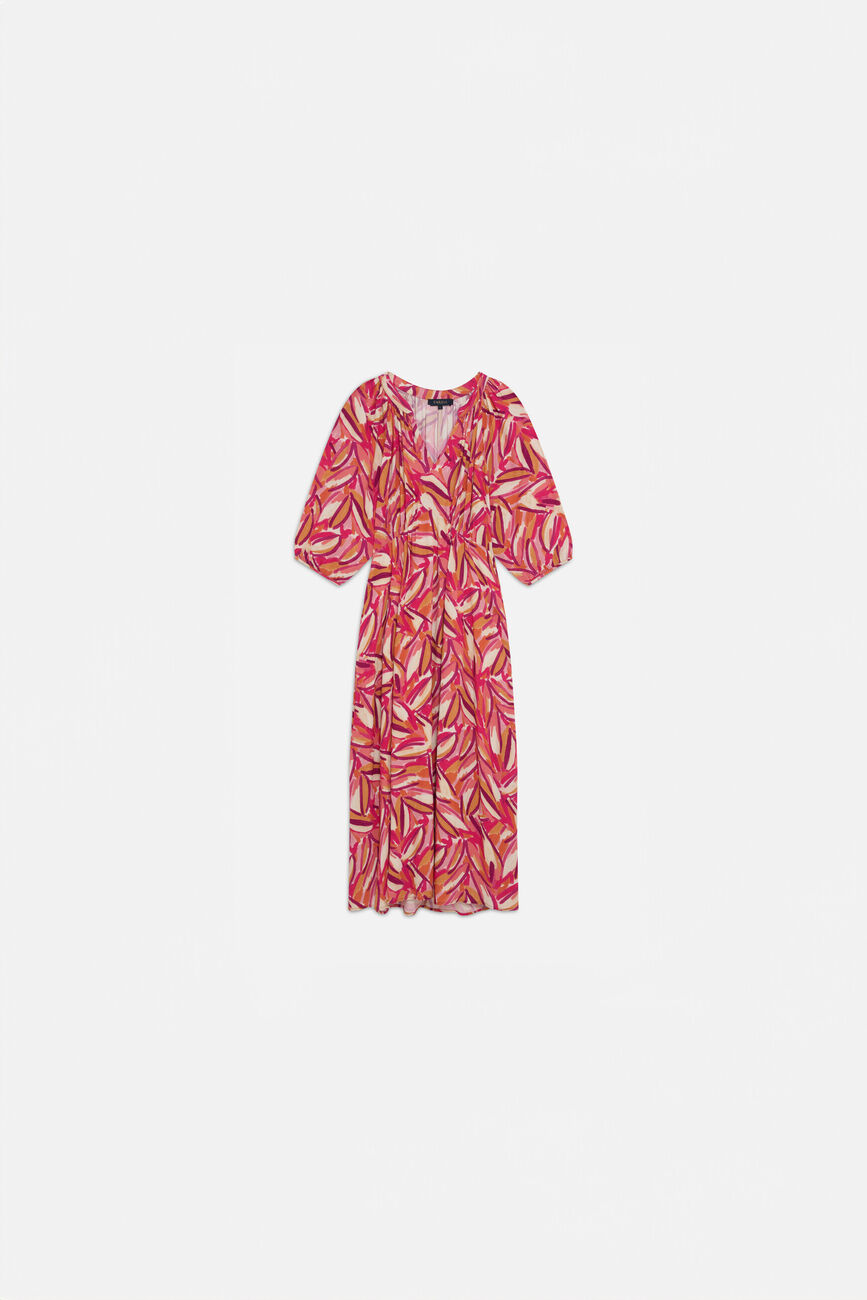 Robe ribye rose vif femme