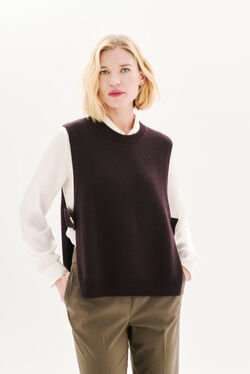 poncho hevy marron foncé donna