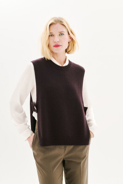 Poncho hevy marron foncé femme